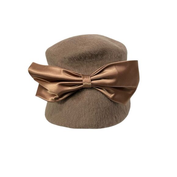Vintage  Mahara Mohair wool Mid Century modern Ribbon Bow Audrey Hepburn Hat main image 11